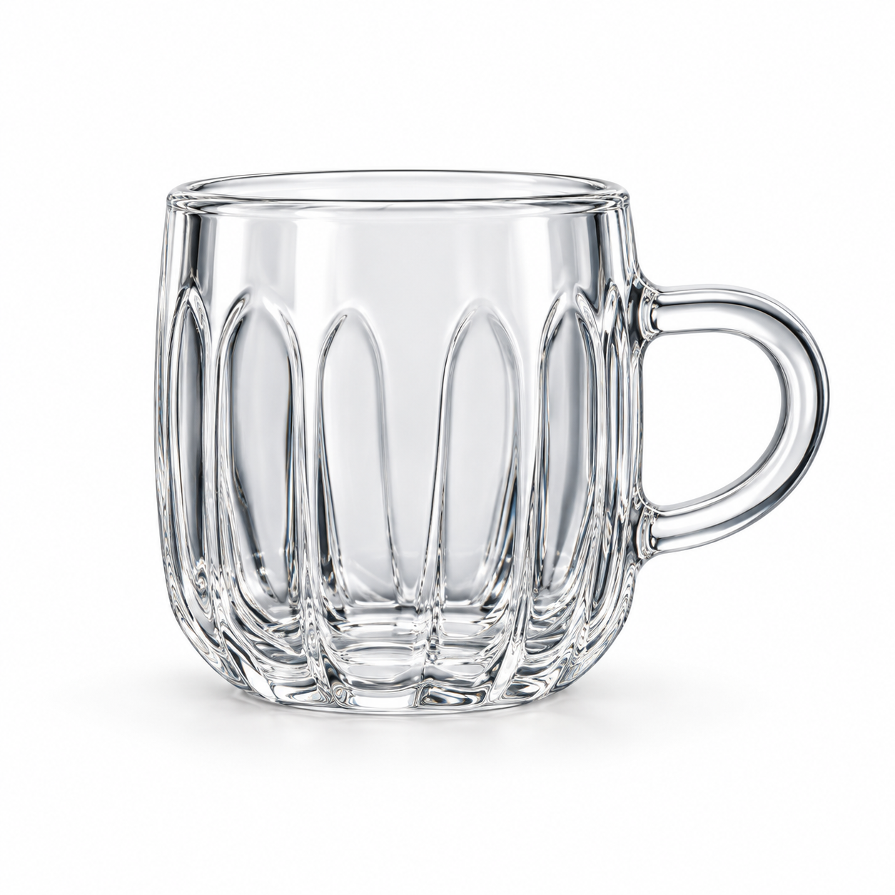 Arkan Home | Classic Fluted Clear Glass Mug